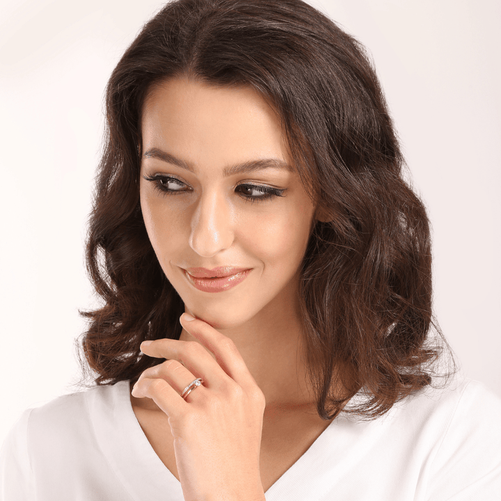 Dvojitý prsten s krystalem - Zovero