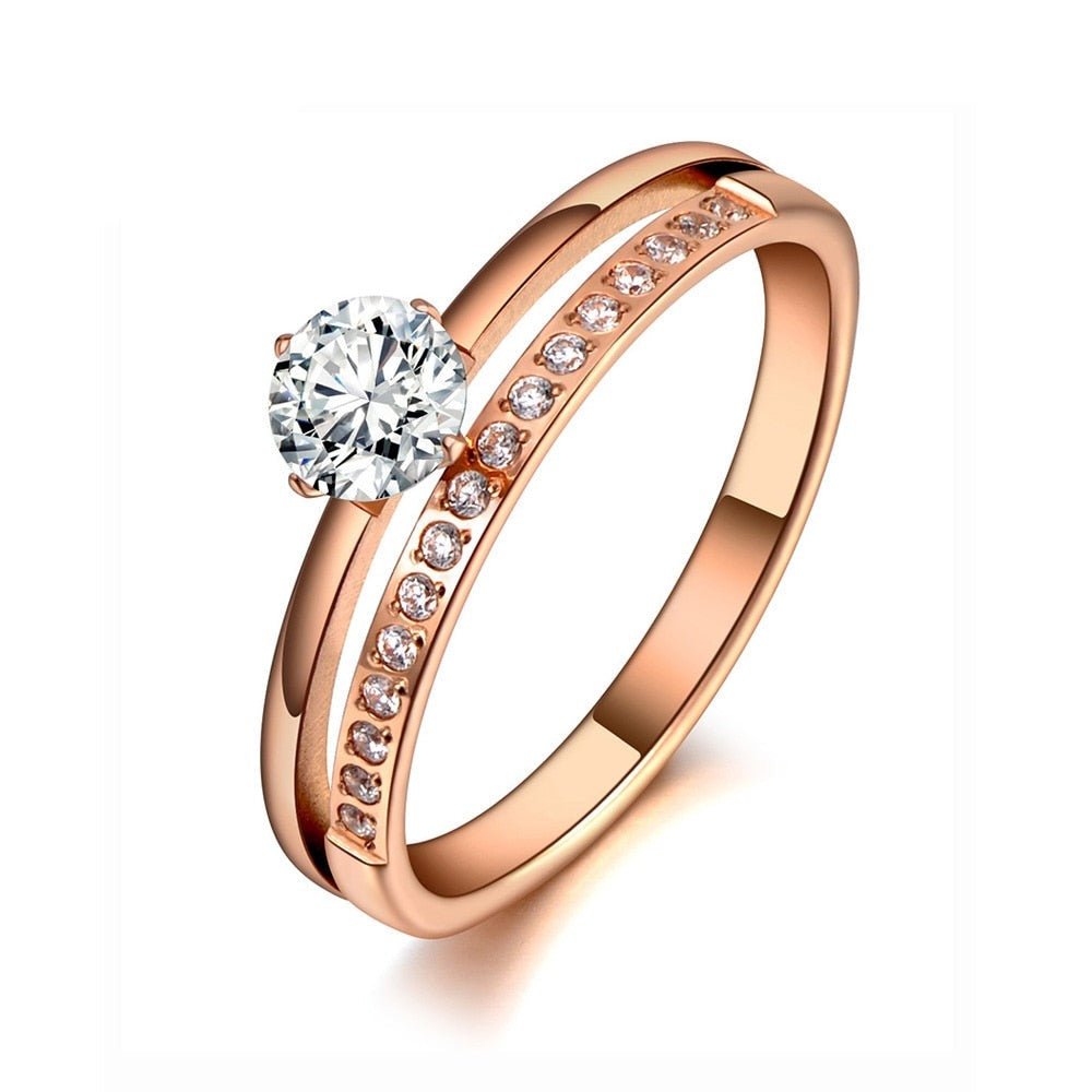 Dvojitý prsten s krystalem - Zovero